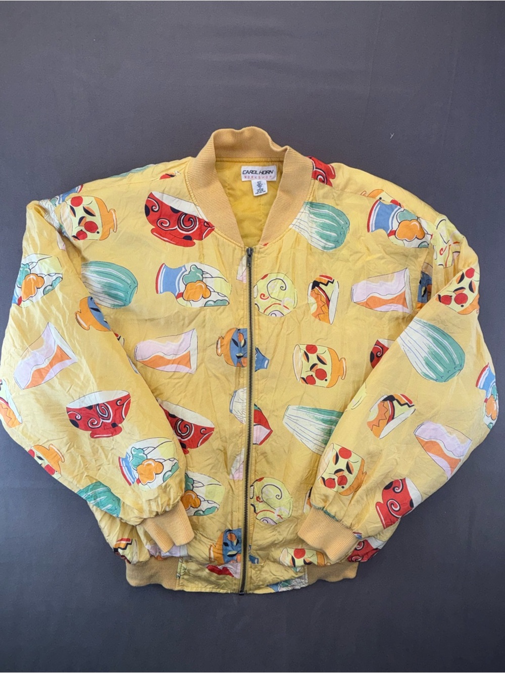 Carol Horn Workshop Vintage Art Silk Bomber Jacket